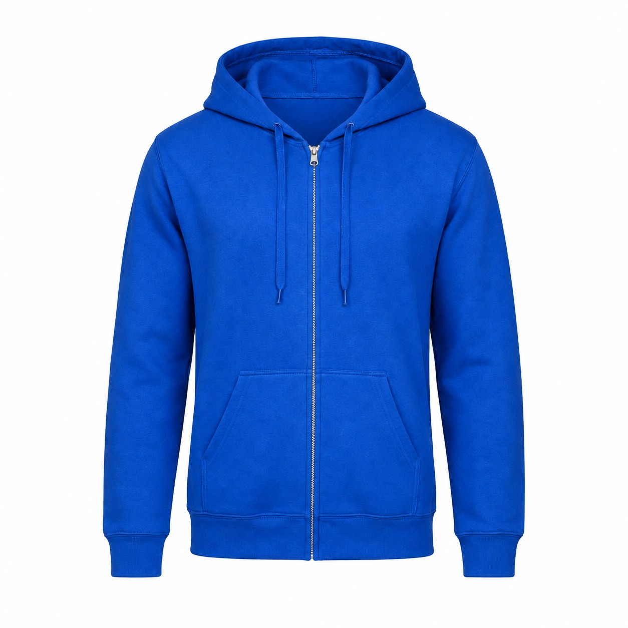 Soft Full Zip Fleece Hoodie — Blue