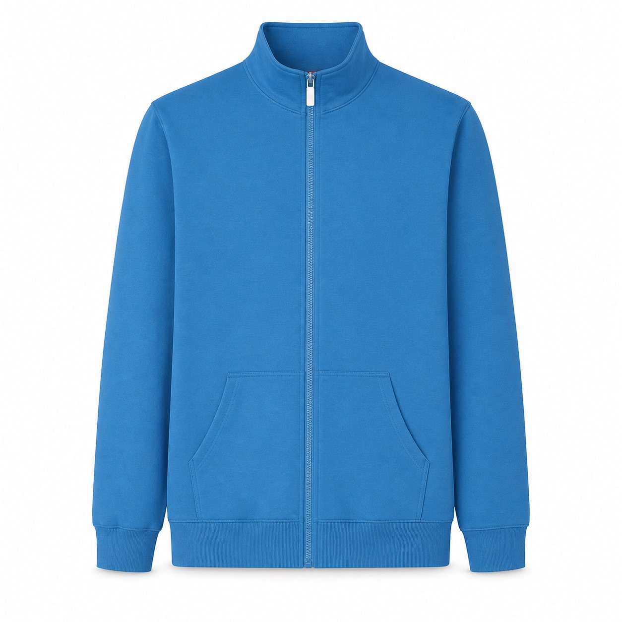 Cotton Blend Stand Collar Zip Jacket — view 2