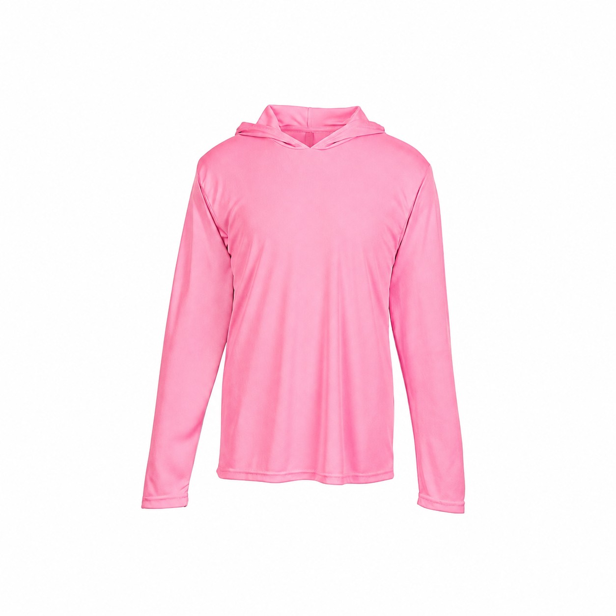 Lightweight Polyester Long Sleeve Hooded Team Shirt — Pink