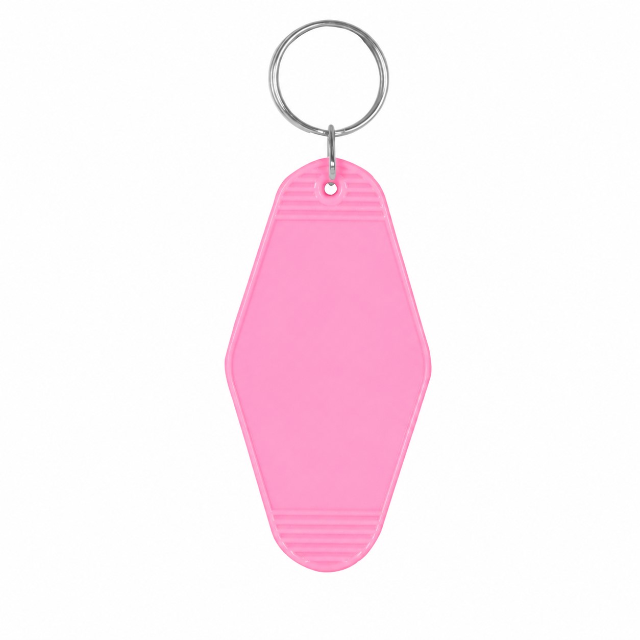 Plastic Motel Key Tag Ring — Pink