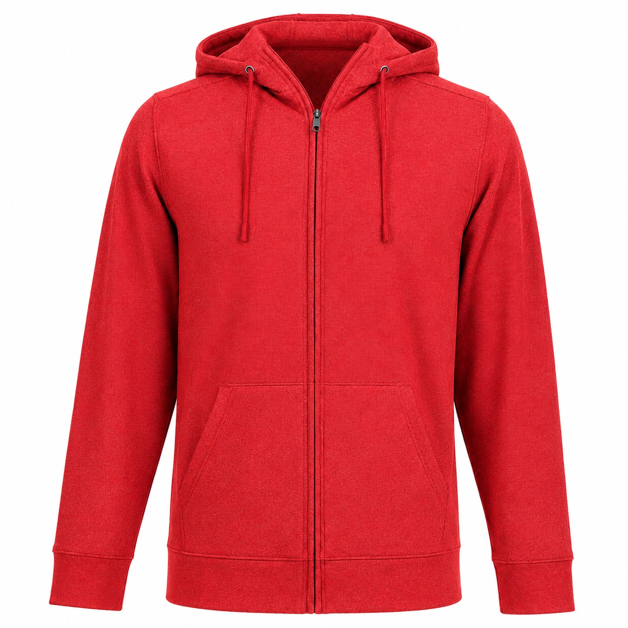 Polyester Spandex Full Zip Hoodie — Red