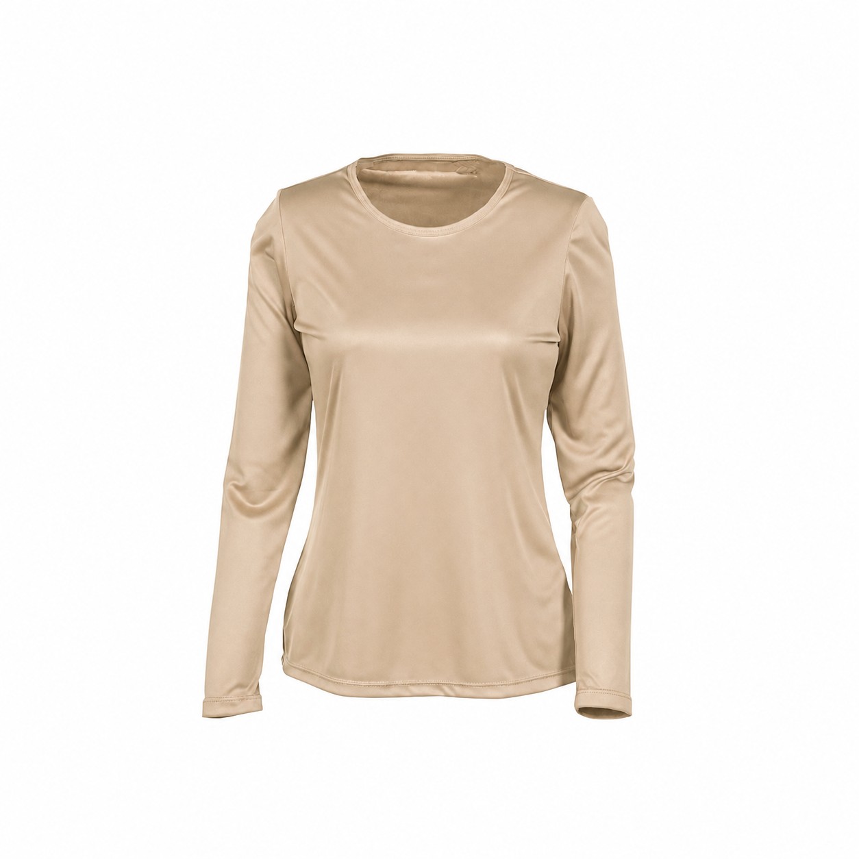 Ladies Recycled Polyester Cooling Tee — Tan Beige
