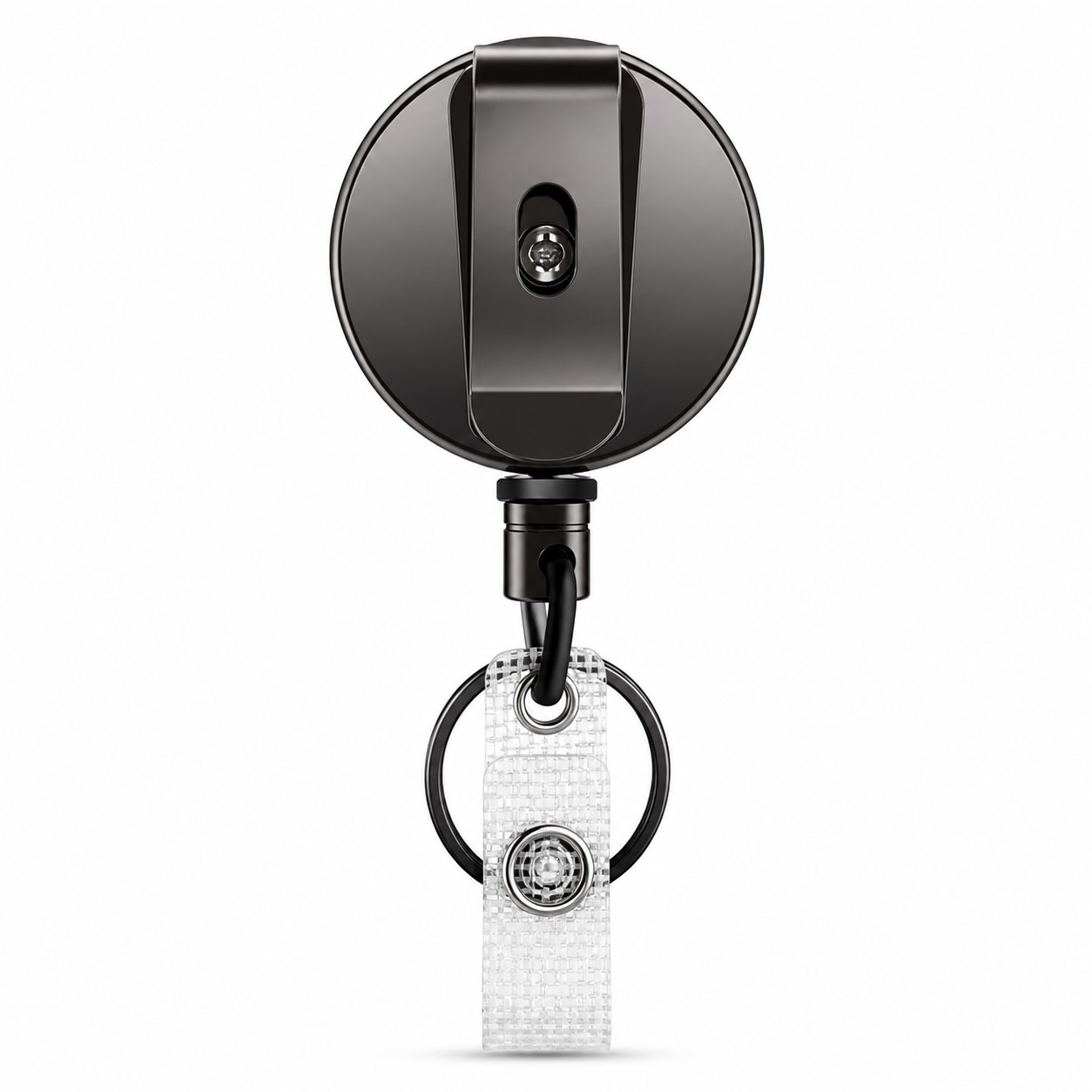 Zinc Alloy Retractable Keychain With Badge Clip — view 2