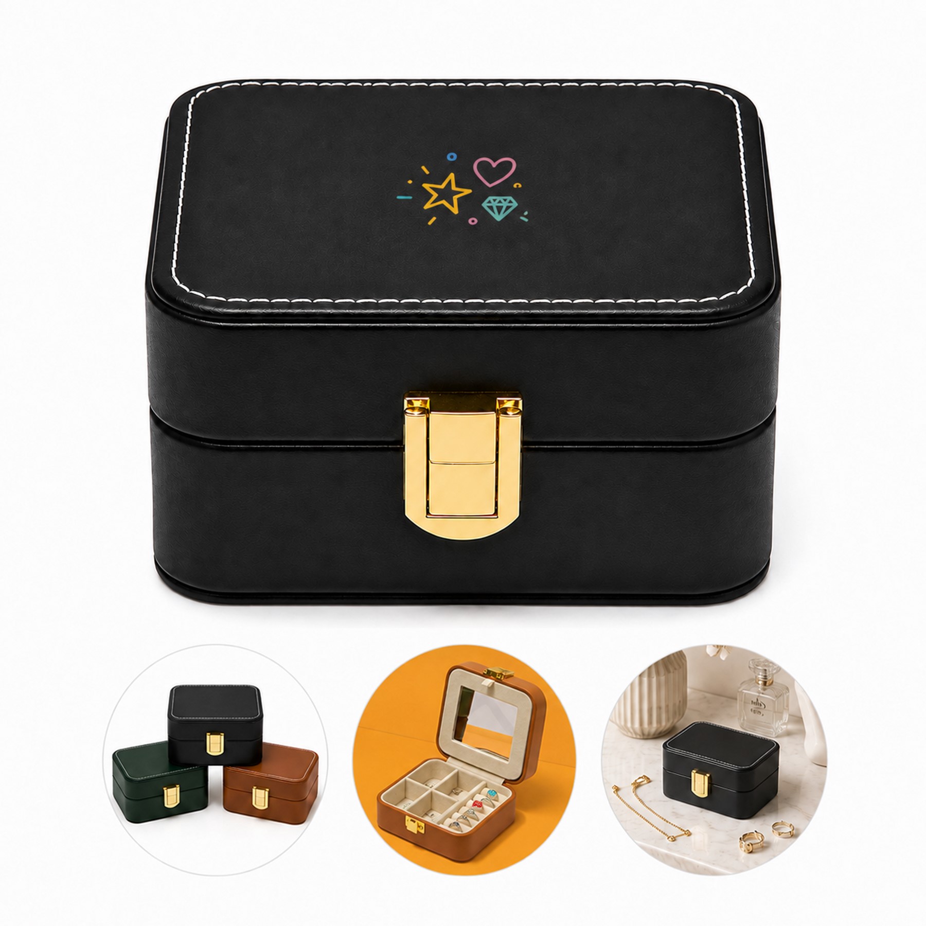 Compact ABS Jewelry Organizer Case