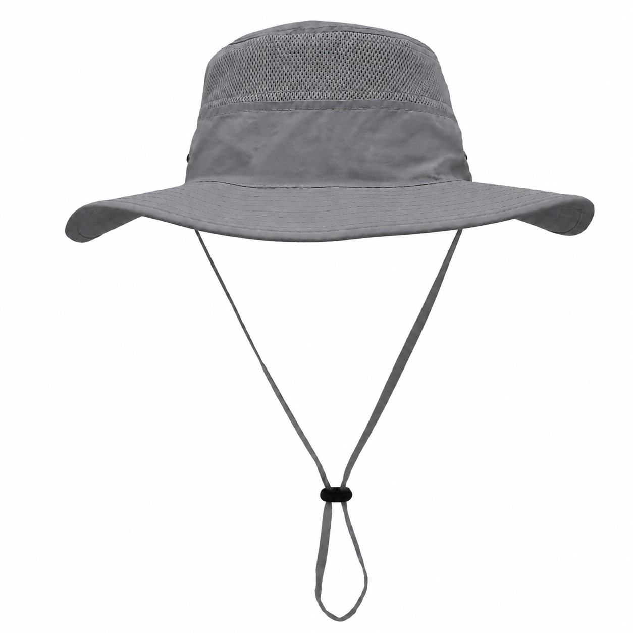 Polyester Wide Brim Safari Hat — Gray