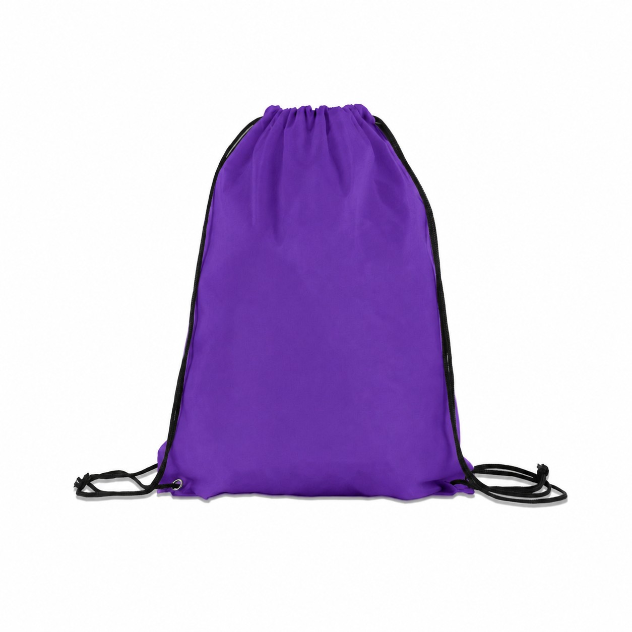 210D Polyester Drawstring Backpack With Adjustable Cords — Purple