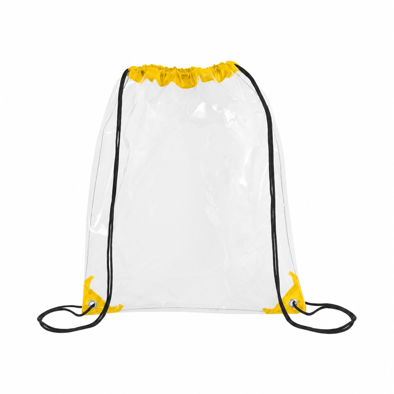 Metal Grommets PVC Drawstring Bag — Yellow