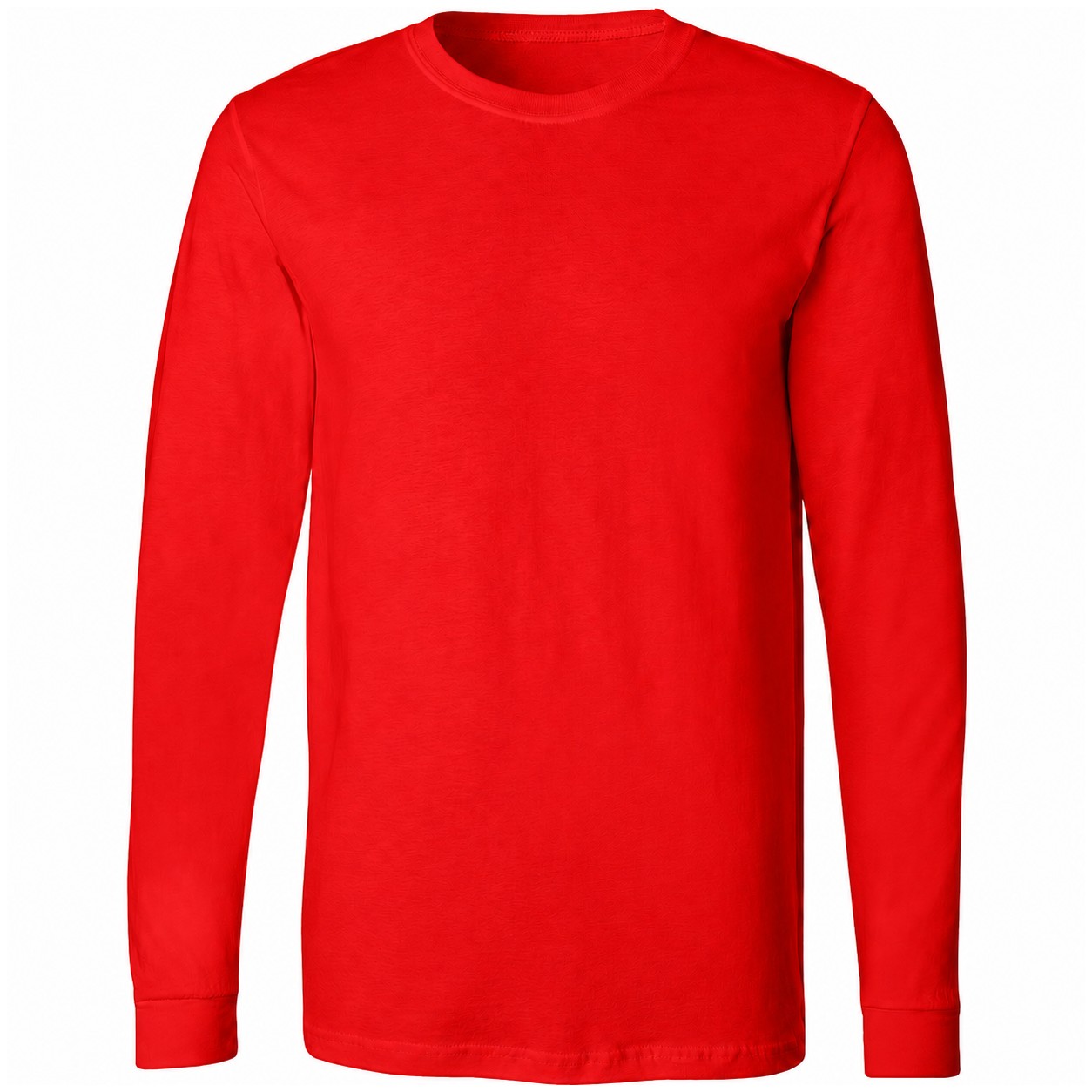 Men's Combed Cotton Long Sleeve Shirt — Red