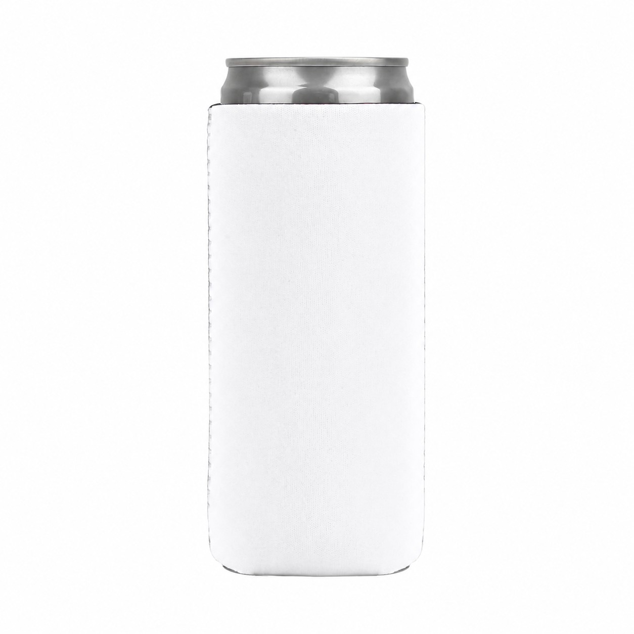 White Neoprene Slim Can Cooler — White