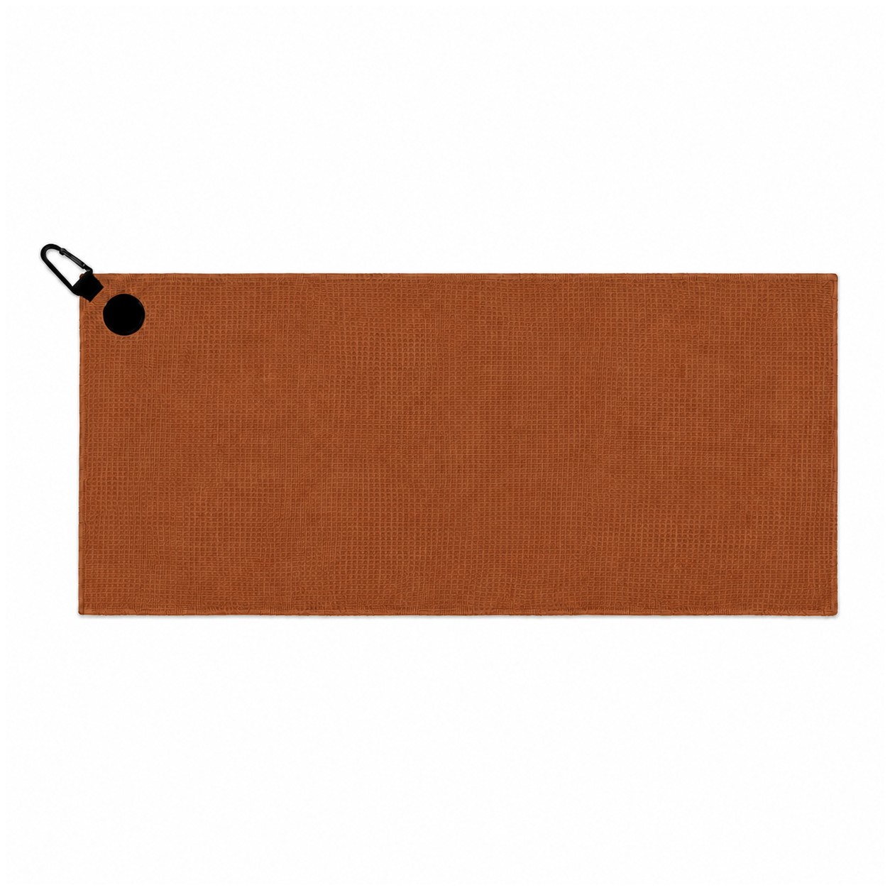 Waffle Polyester Magnetic Golf Towel — Copper Brown