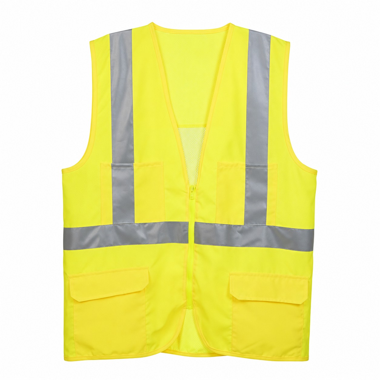 Zippered Mesh Safety Vest — view 2