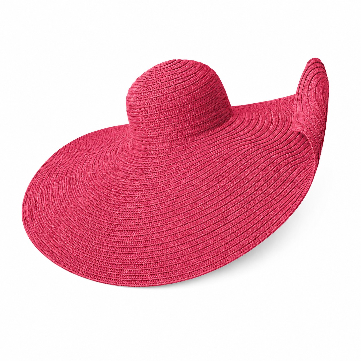 Straw Sun Hat — Rose Red