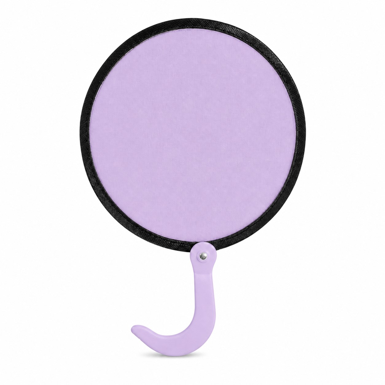 Round Twist Frame Nylon Hand Fan — Light Purple