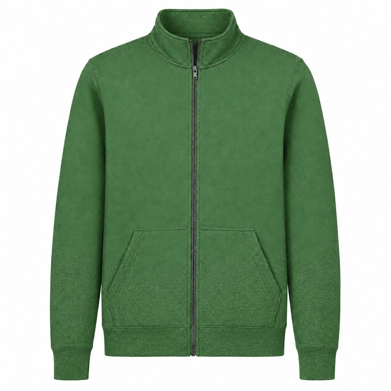 Cadet Collar Full Zip Sweatshirt — Green