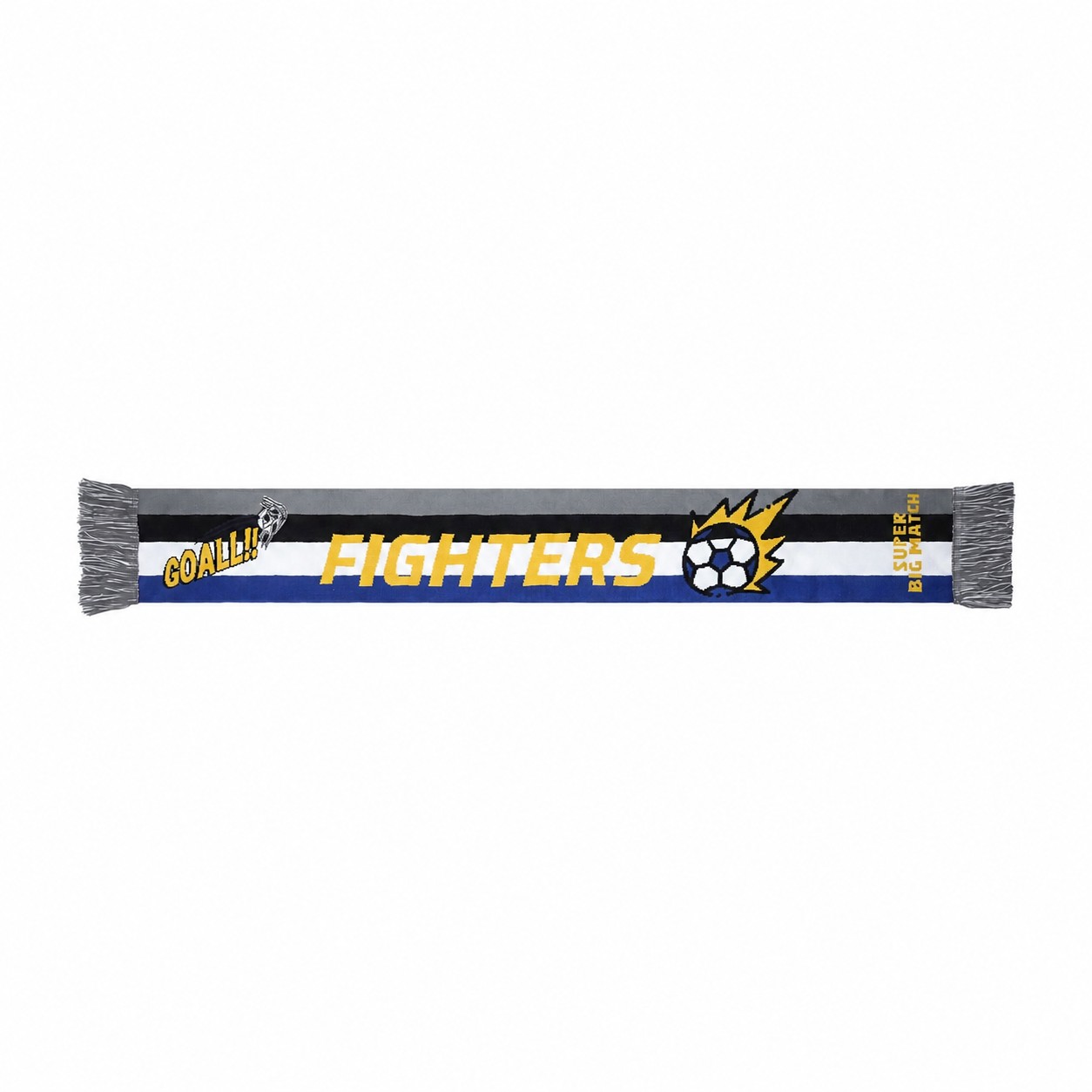 Jacquard Knit Soccer Scarf — Gray