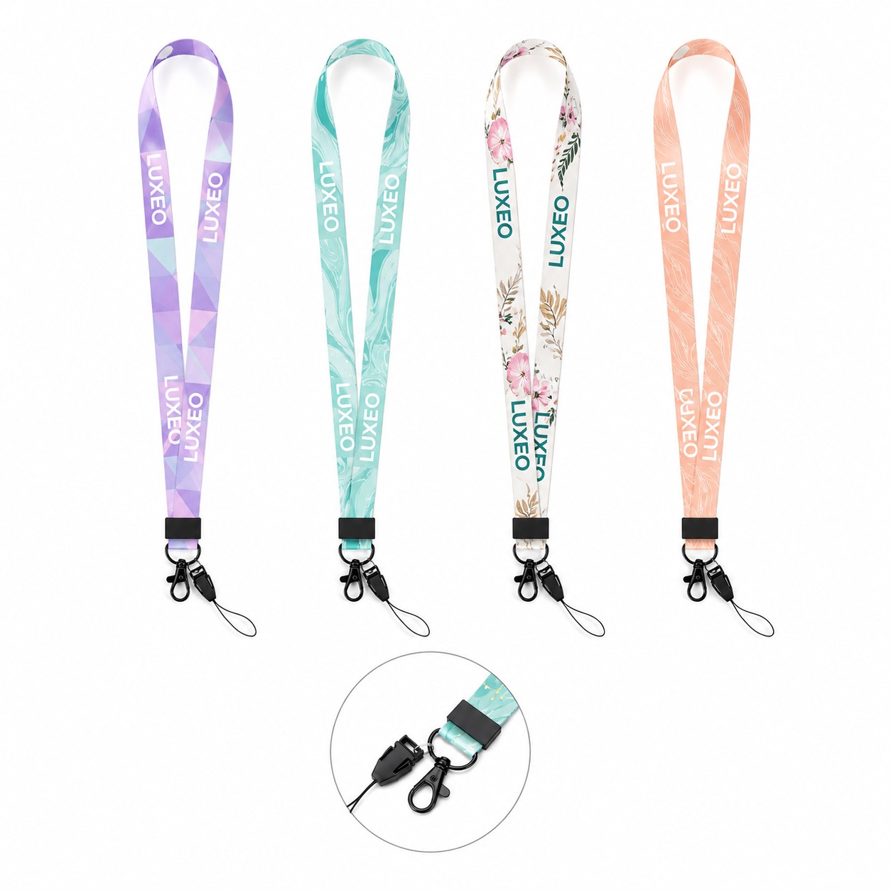 Dual Attachment Polyester Phone Lanyard