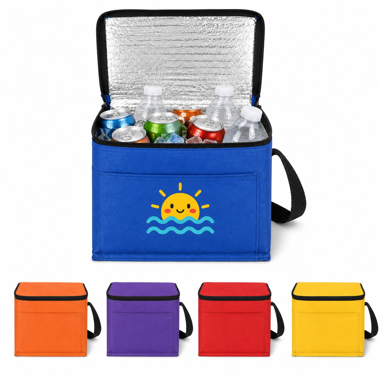 Insulated Polyester Beverage Carrier With Shoulder Strap