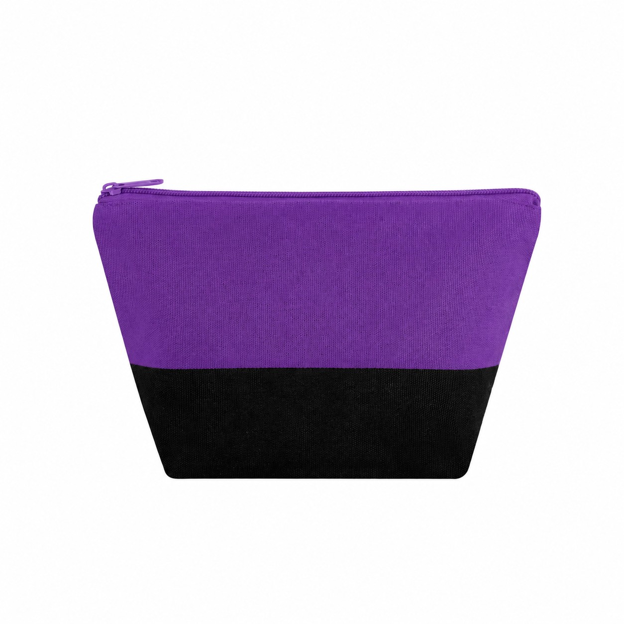 Canvas Zippered Storage Makeup Bag — Purple