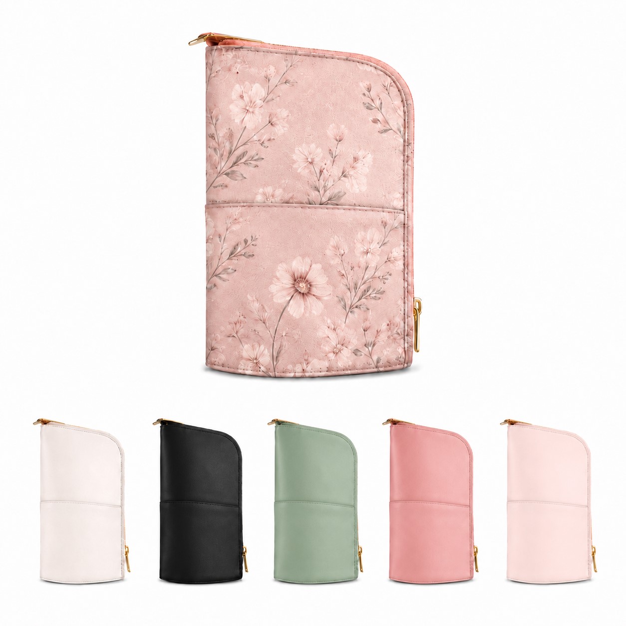 Upright Zippered PU Makeup Brush Organizer