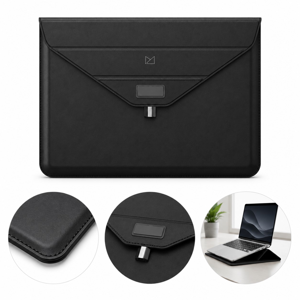 Convertible PU Laptop Case With Work Stand