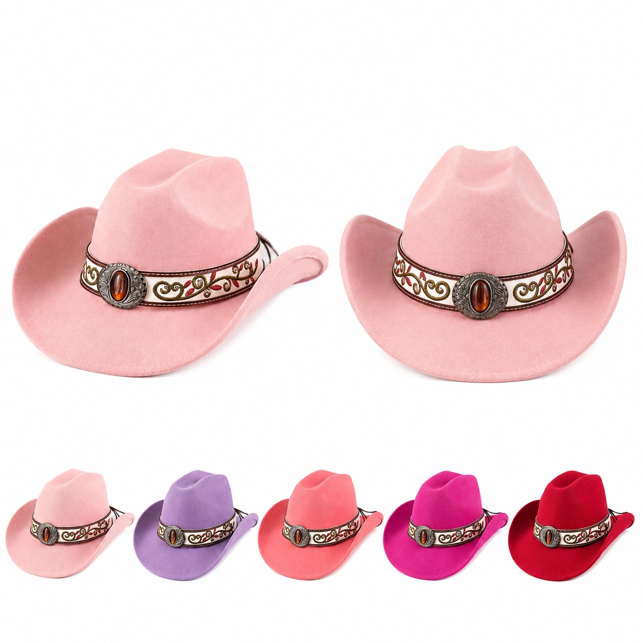 Polyester Felt Cowgirl Hat