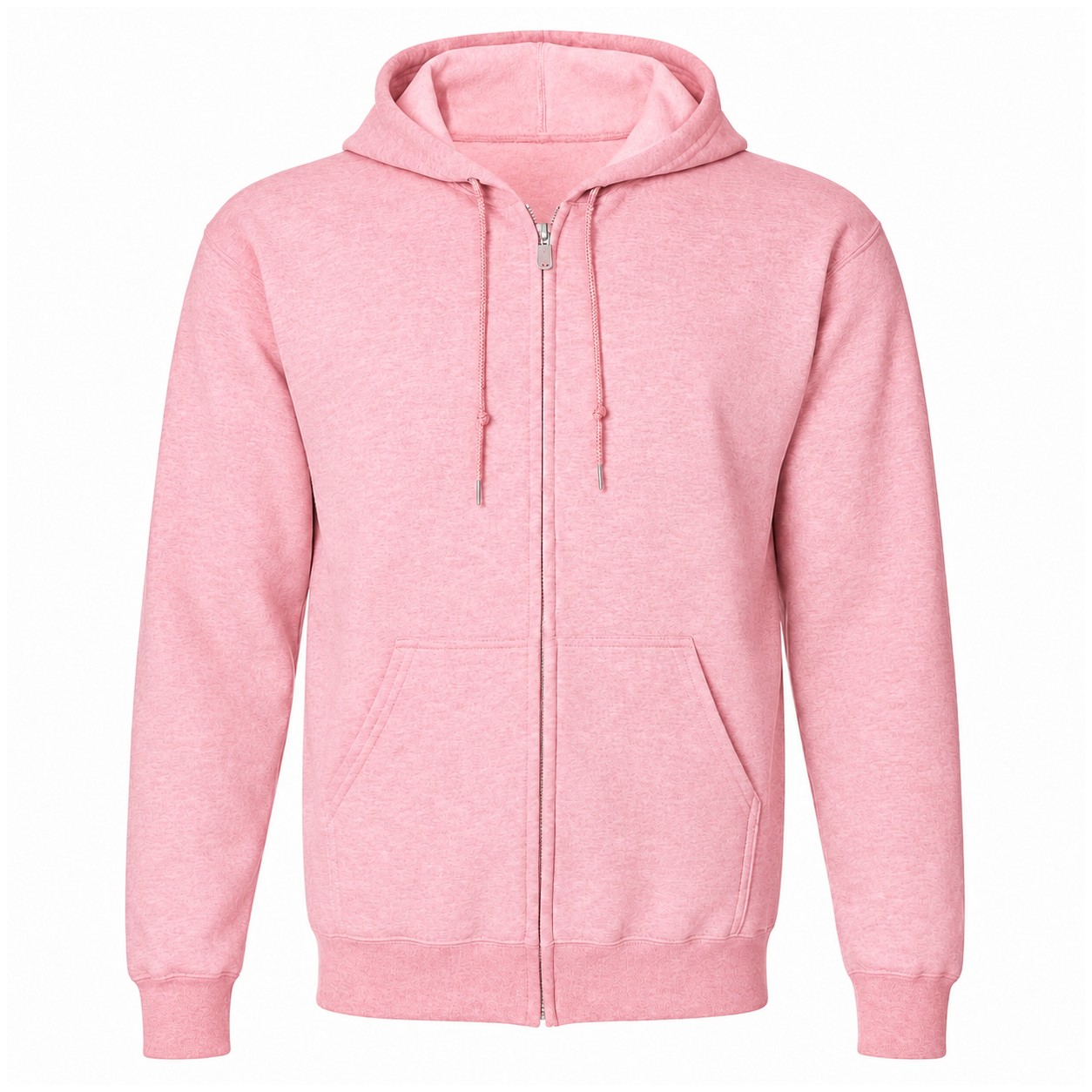 Full Zip Cotton Polyester Fleece Hoodie — Pink
