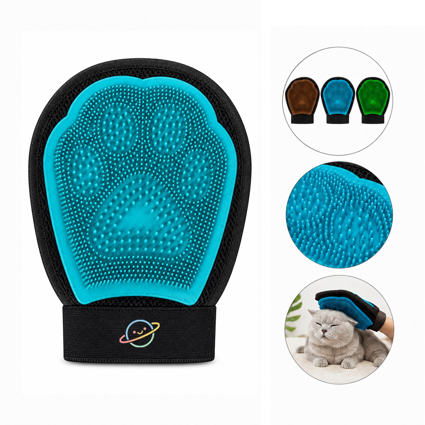 Dual Surface Silicone Pet Grooming Gloves