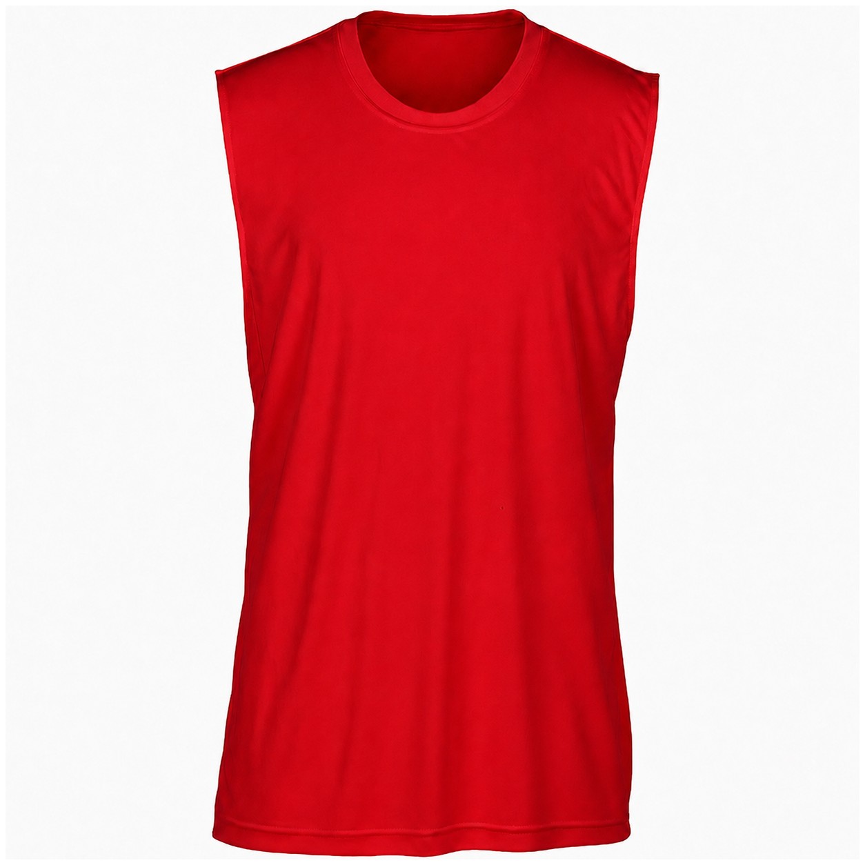 Sleeveless Polyester Performance Muscle Tank — Red