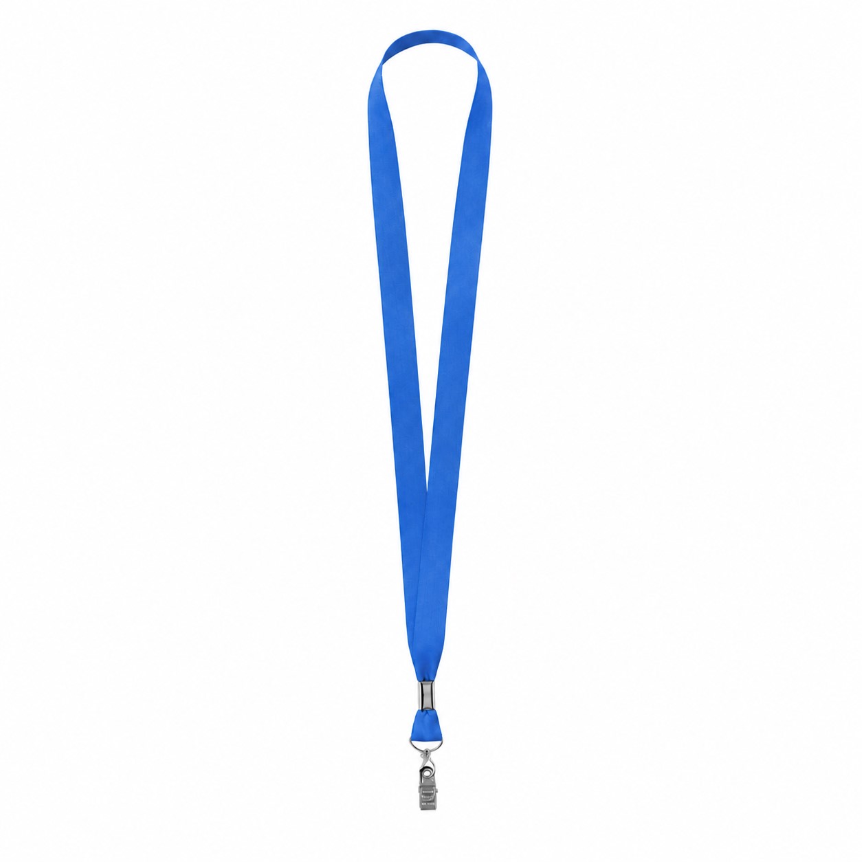 Polyester Lanyard With Bulldog Clip — Blue