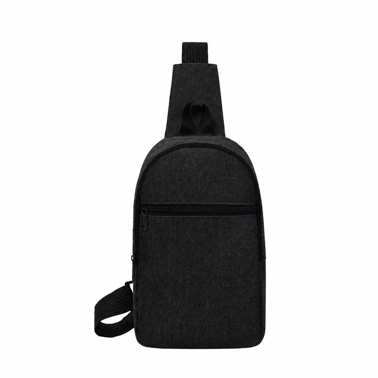 Compact 300D Crossbody Sling Bag — Black