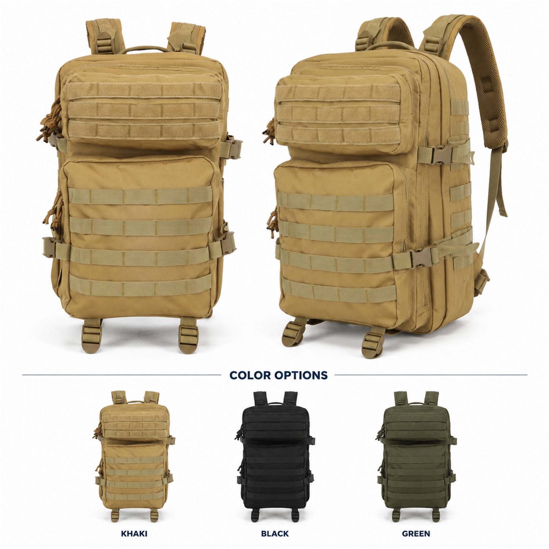 Khaki Carry Handles Backpack