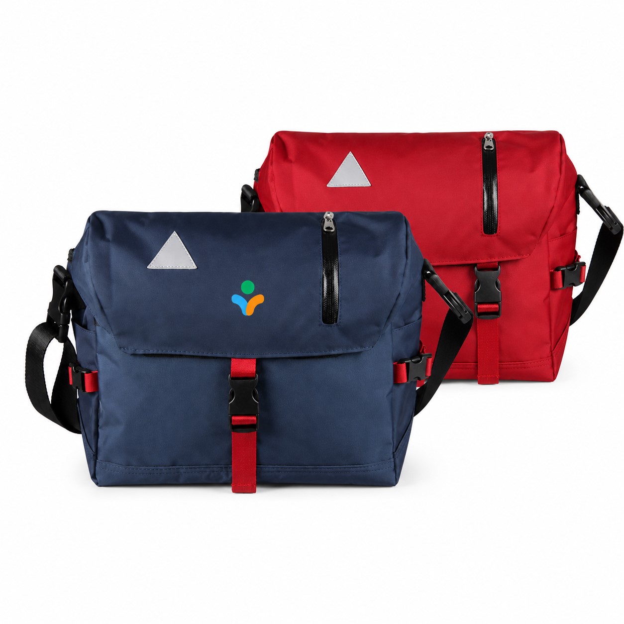 Buckle Flap Polyester Cycling Messenger Bag — view 1