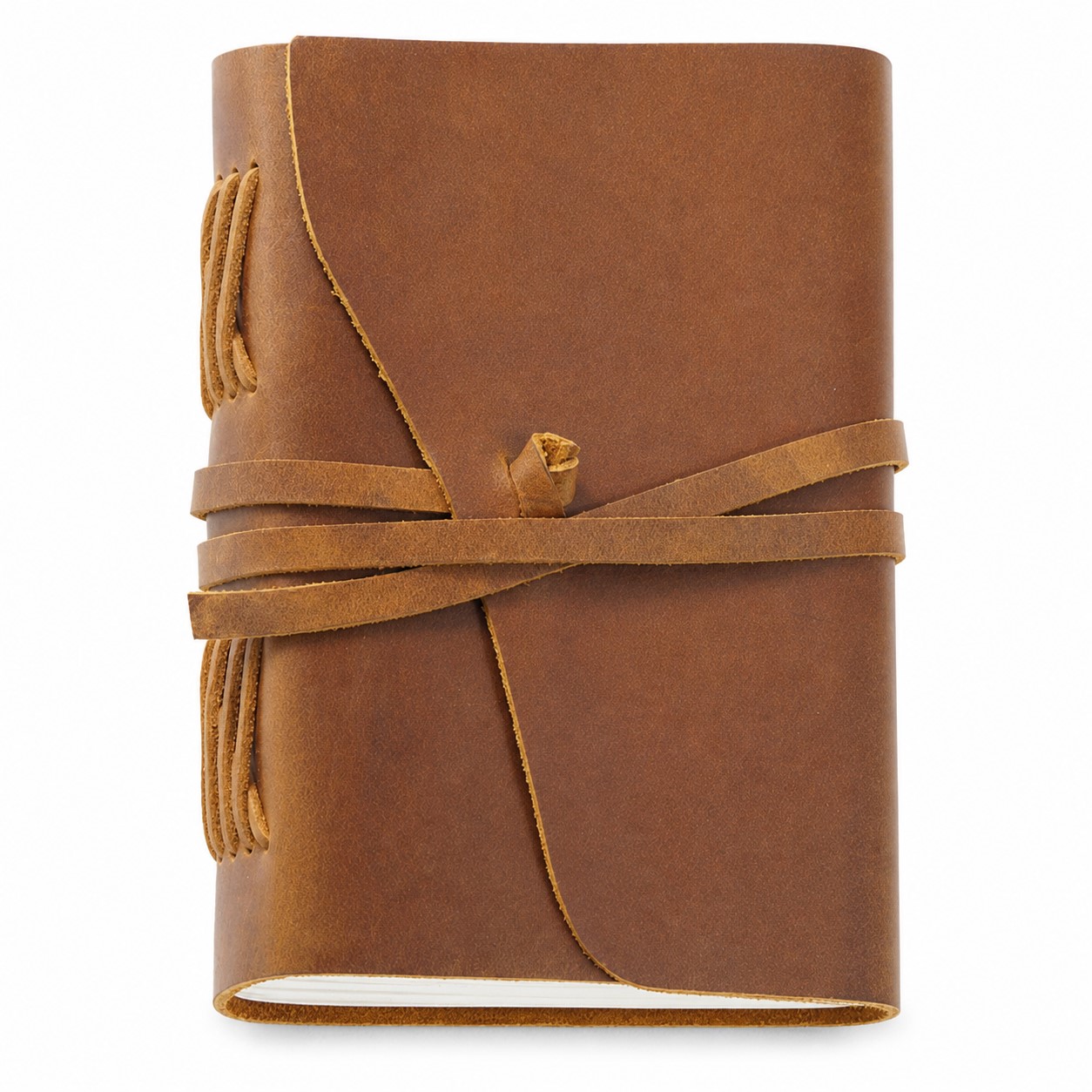 Cowhide Writing Journal With Tie Closure — view 2