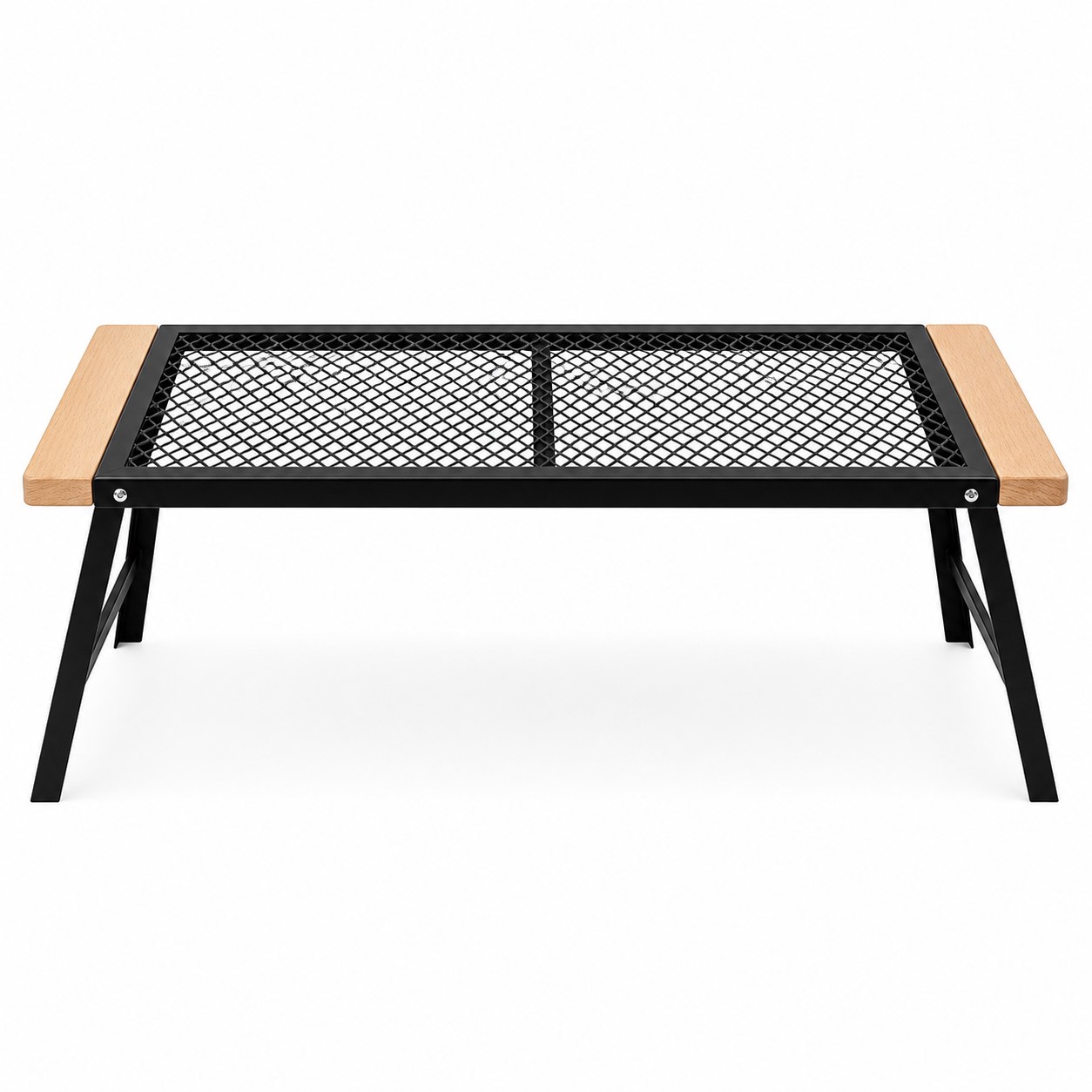 Folding Iron Mesh Charcoal Grill Table — view 2