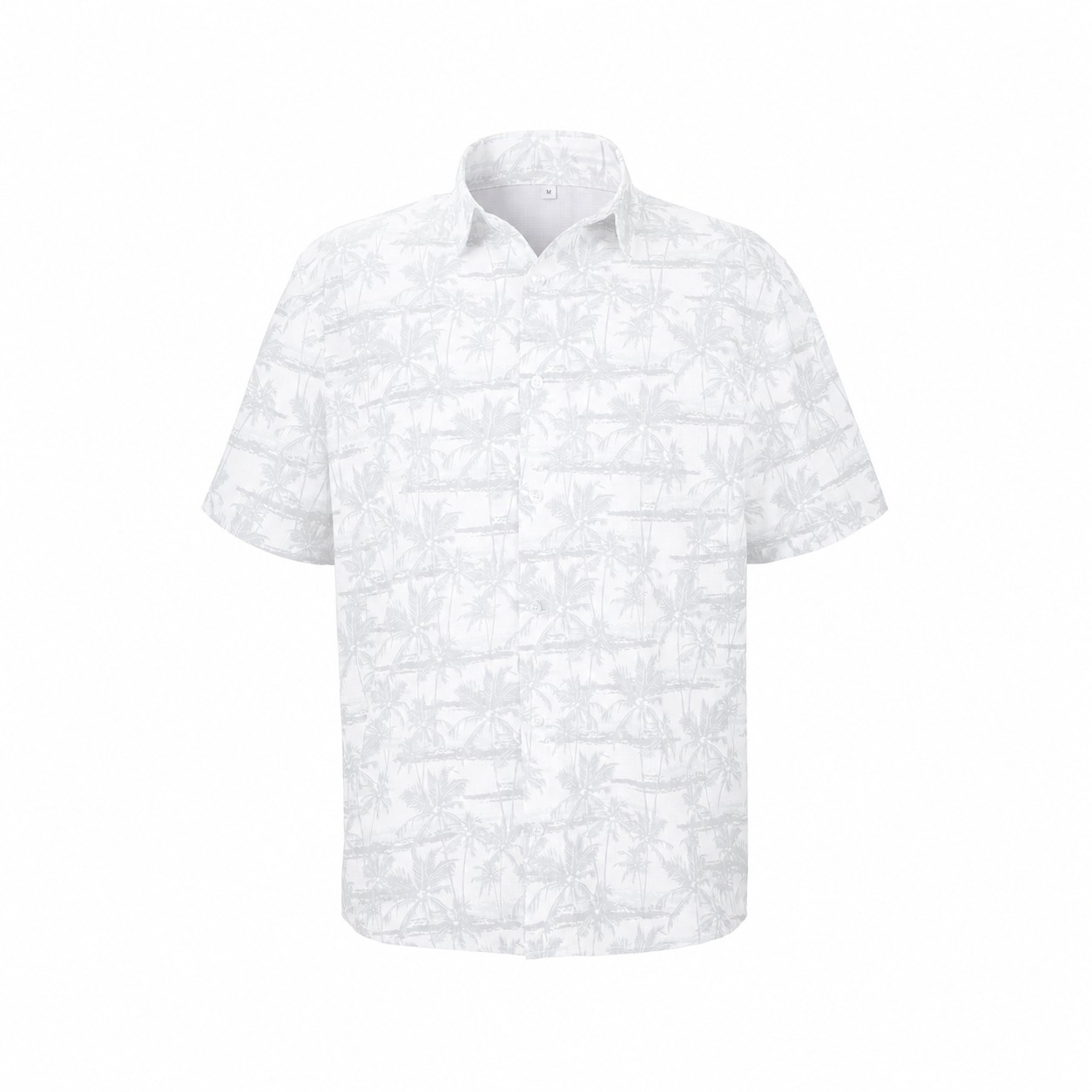 Breathable Polyester Mesh Hawaiian Shirt — Clear White