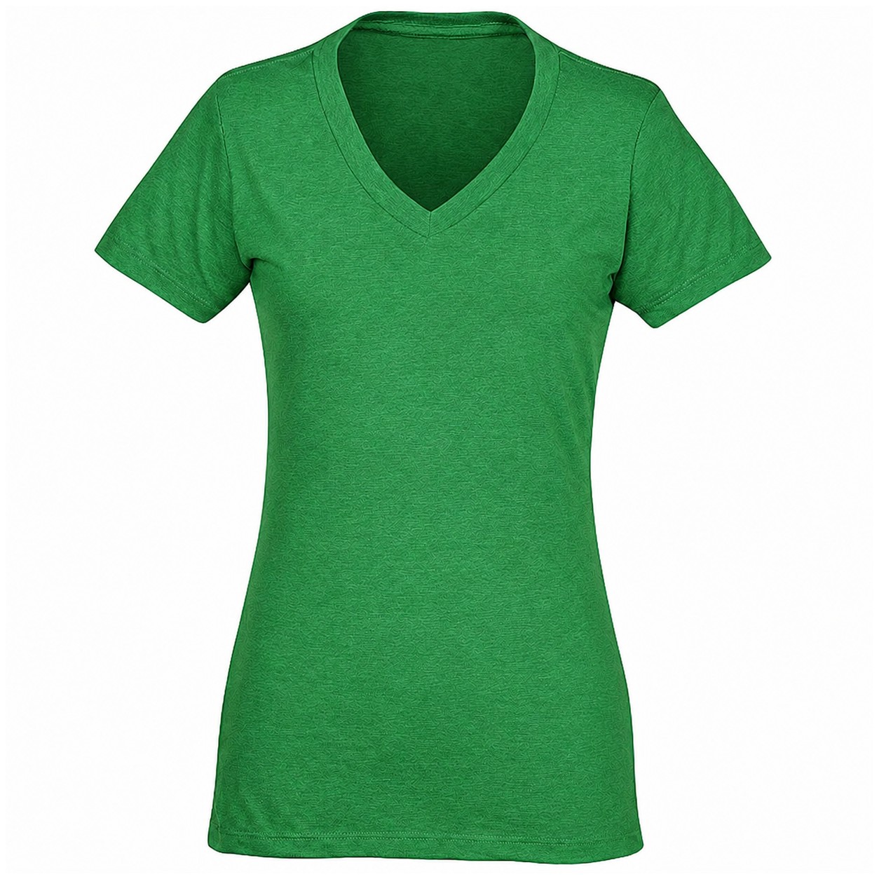 Ladies Cotton Polyester Blend V Neck Tee — Green