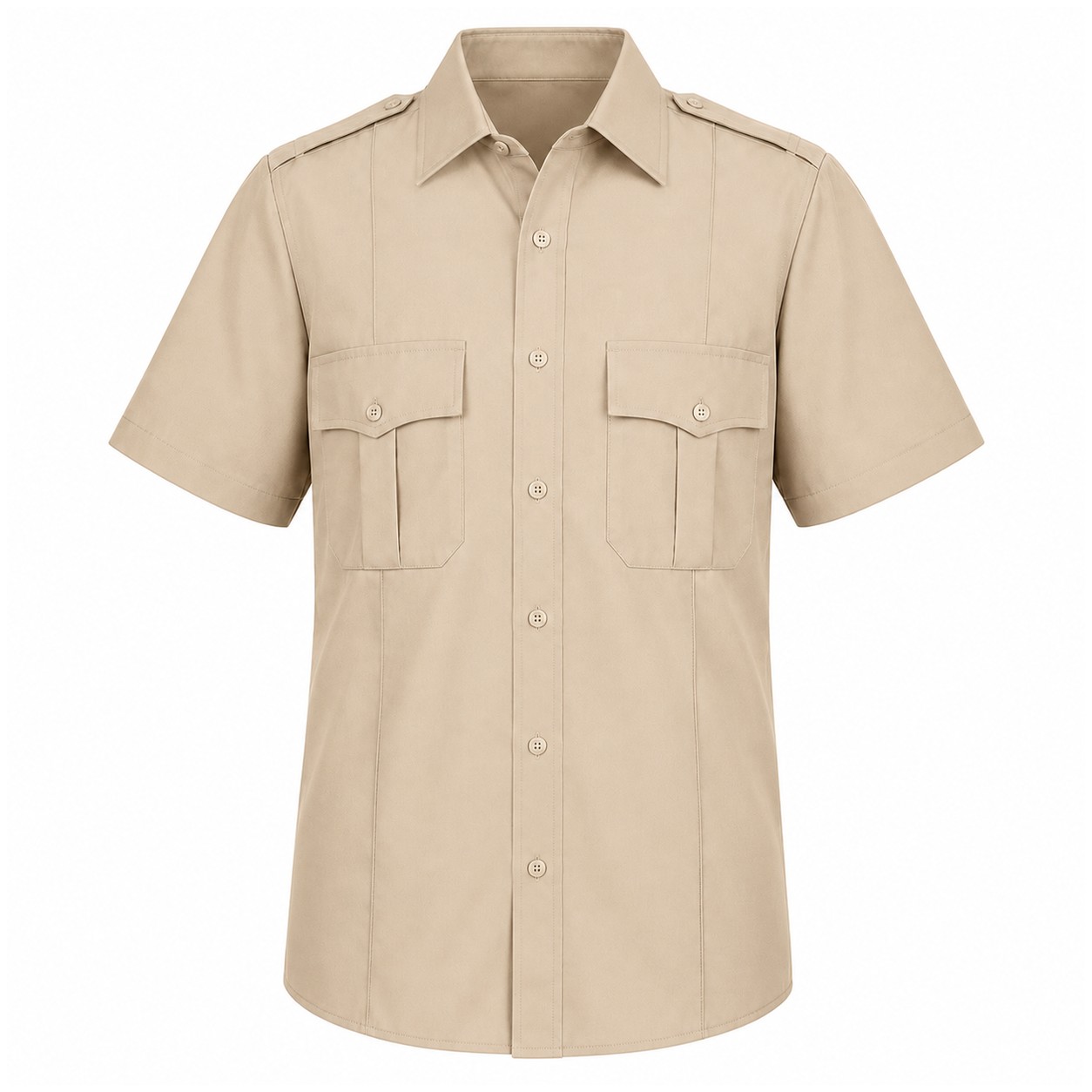Short Sleeve Button-Front Uniform Shirt — view 3