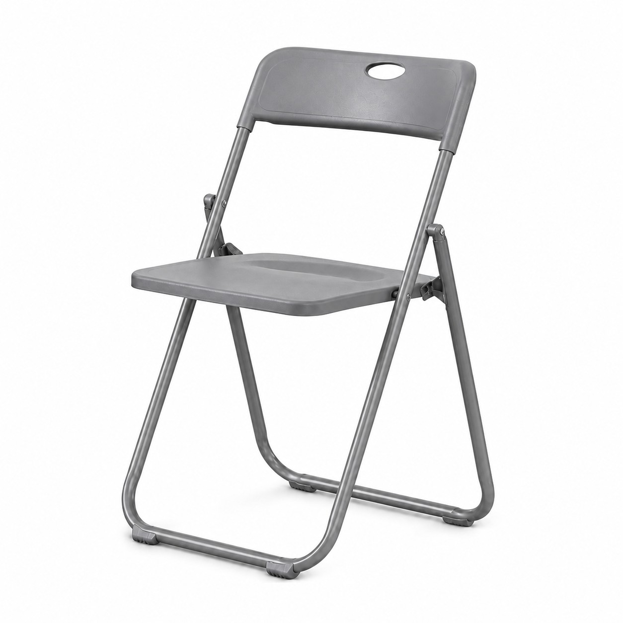 Portable Plastic Folding Chair — Gray