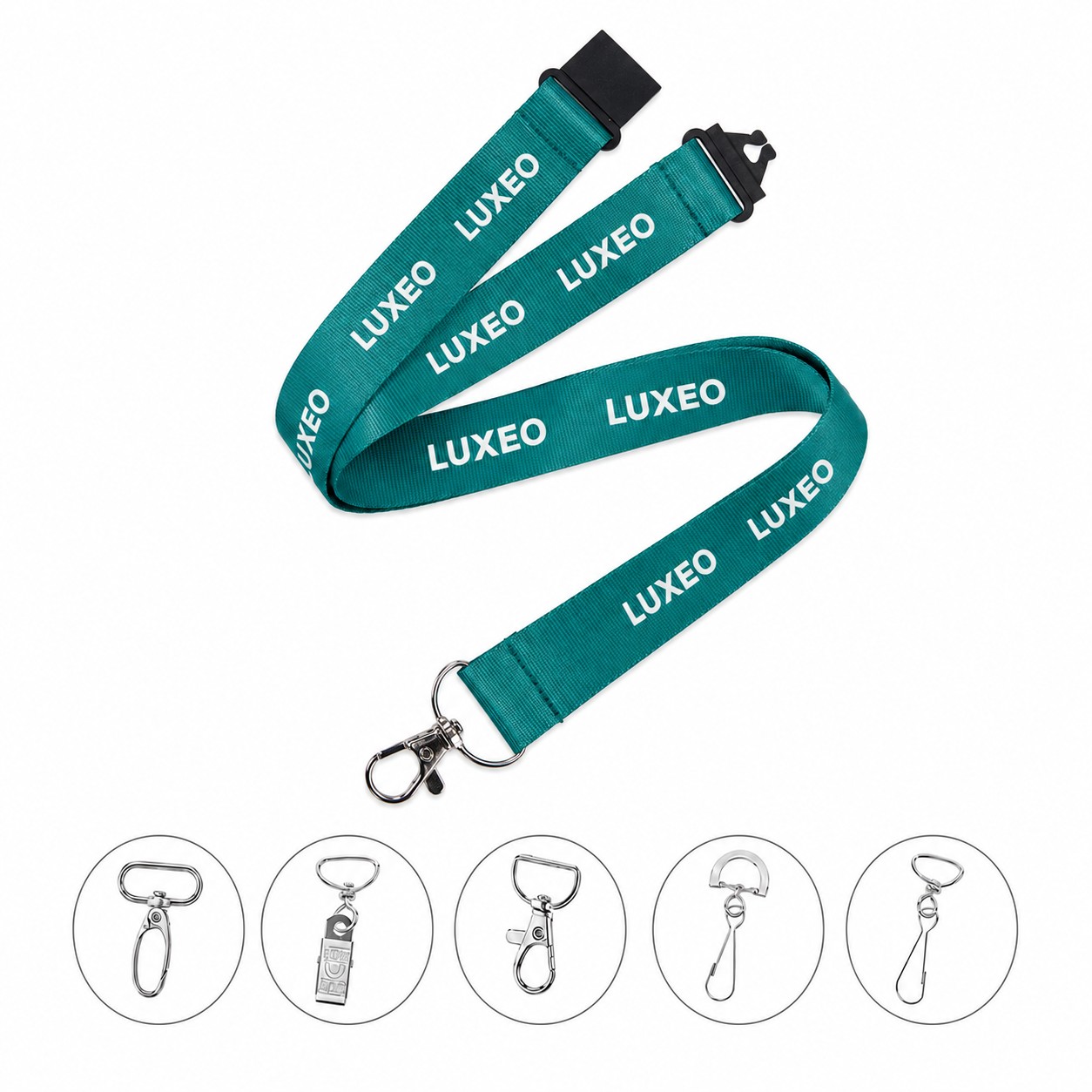 Breakaway Buckle Wide Polyester Badge Lanyard