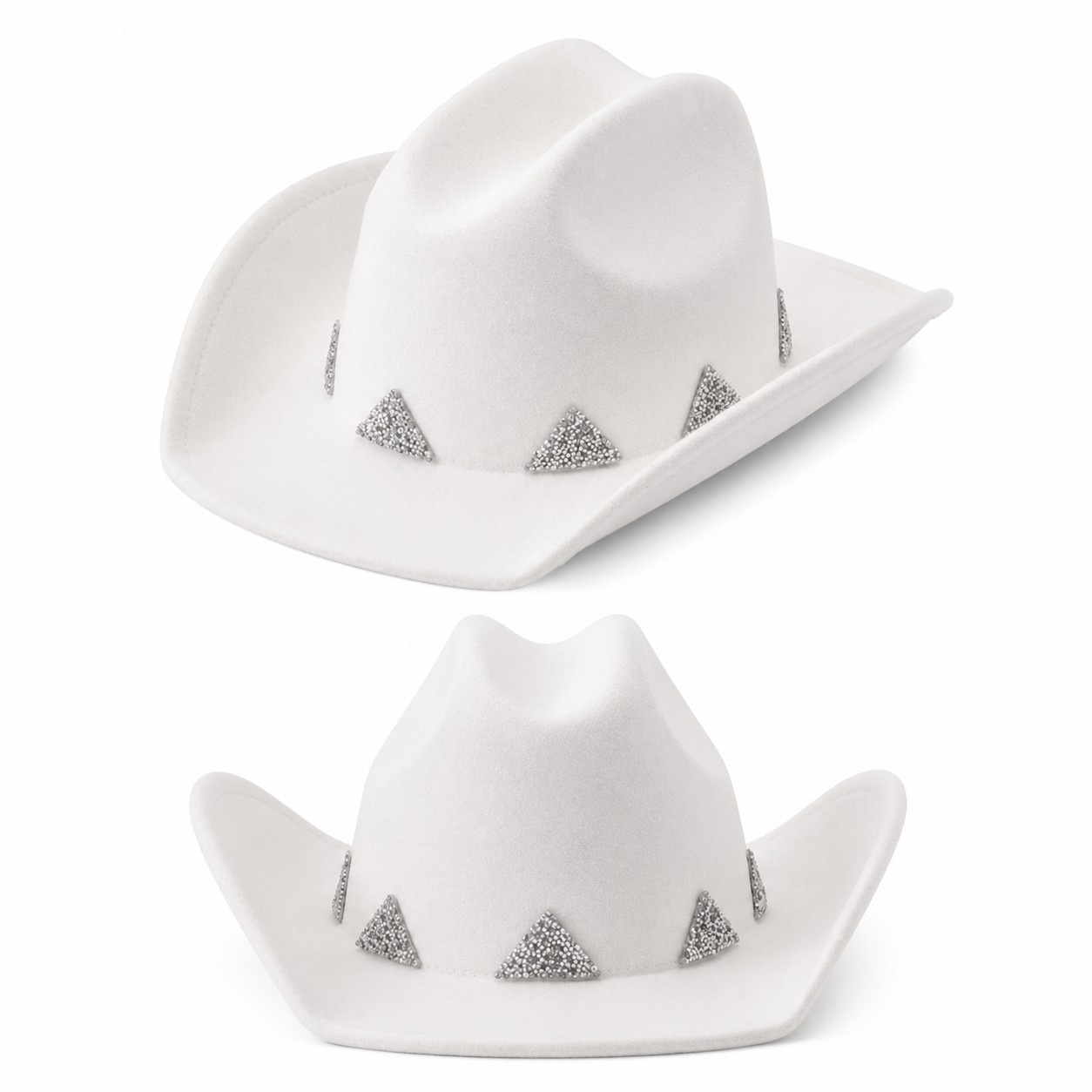 Wool Metal Trim Western Hat