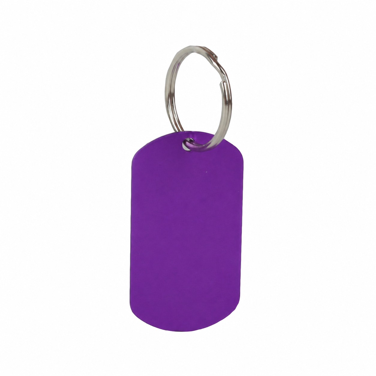 Aluminum Dog Tag Keychain — Purple