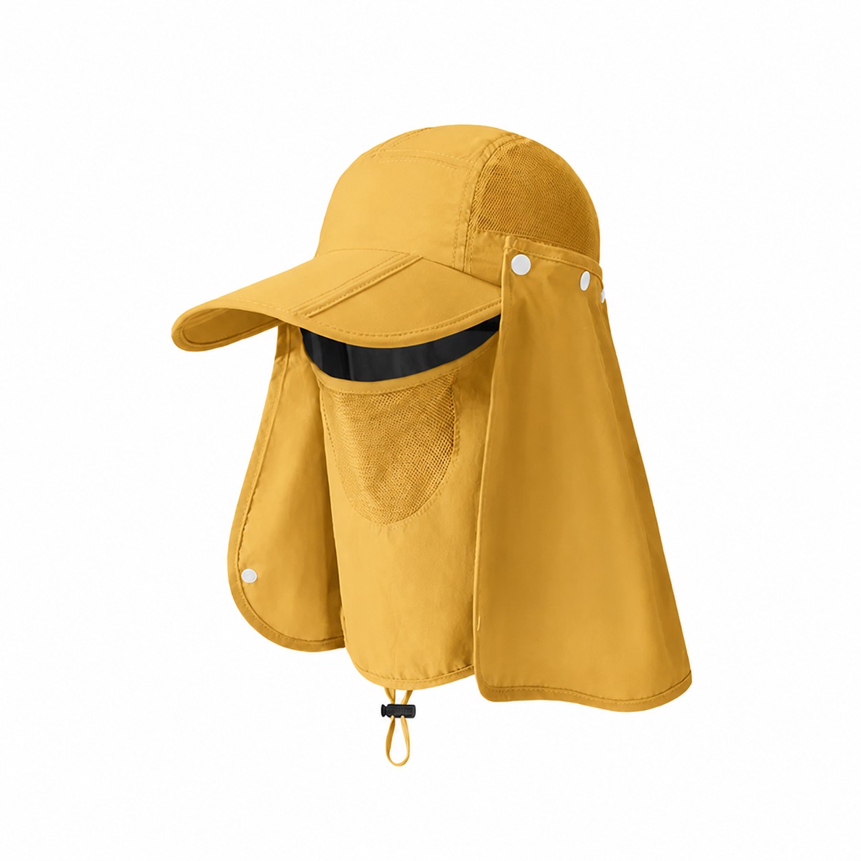 Sun Hat With Face Drape — Gold