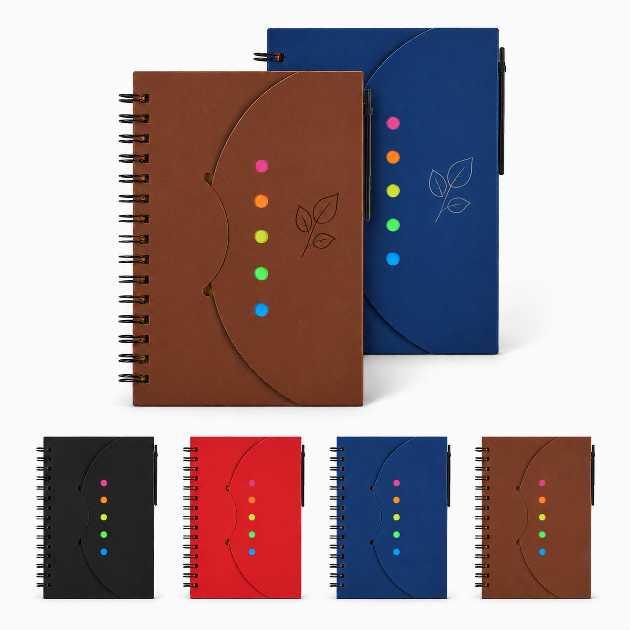 Spiral Paper Notebook With Pen And Page Flags