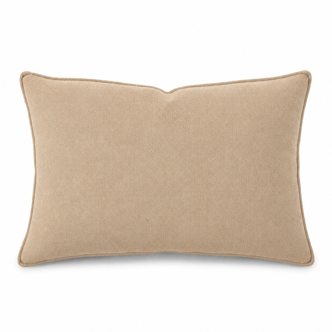 Zippered Plush Lumbar Pillow With Insert — Tan Beige