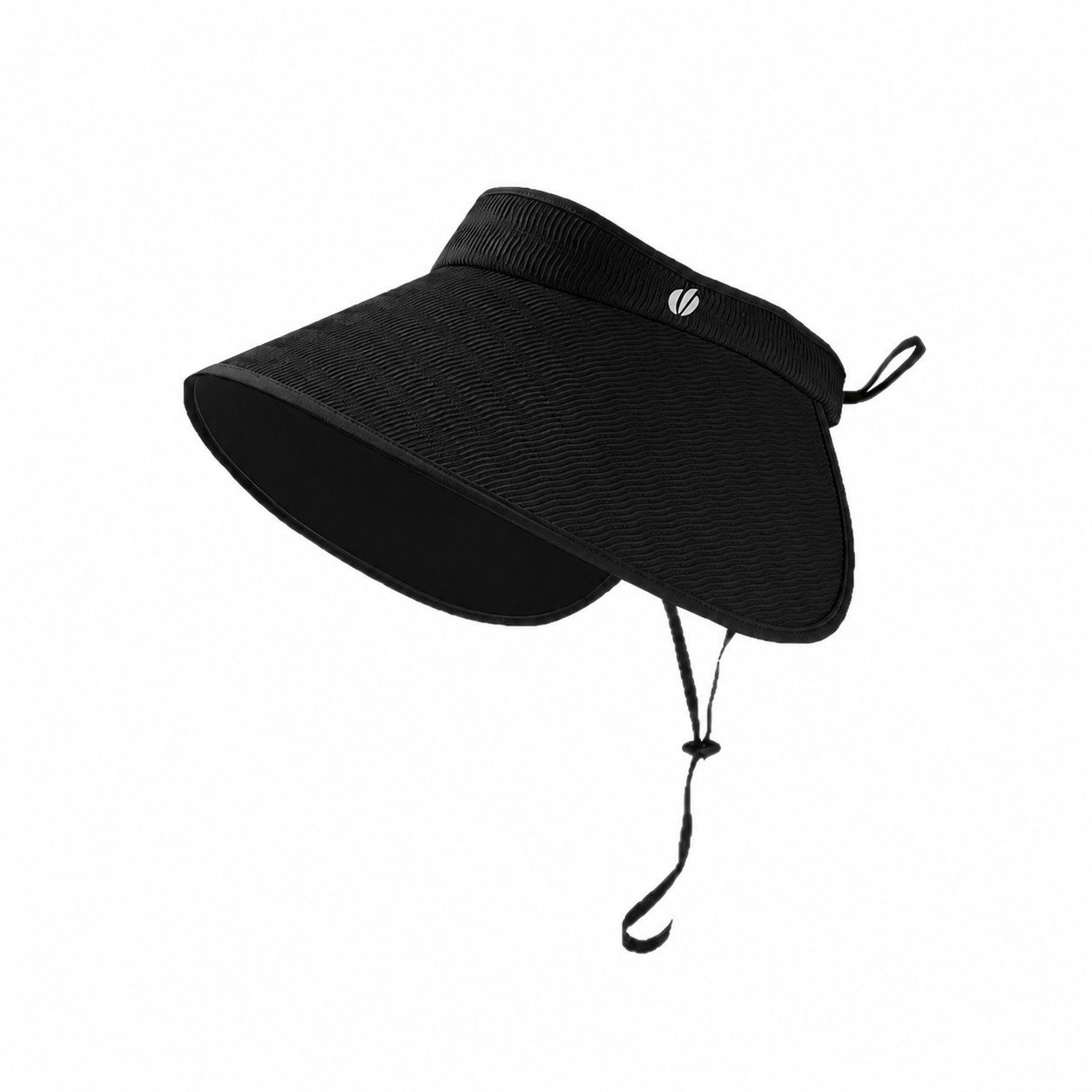 Polyester Full Coverage Visor Hat — Black