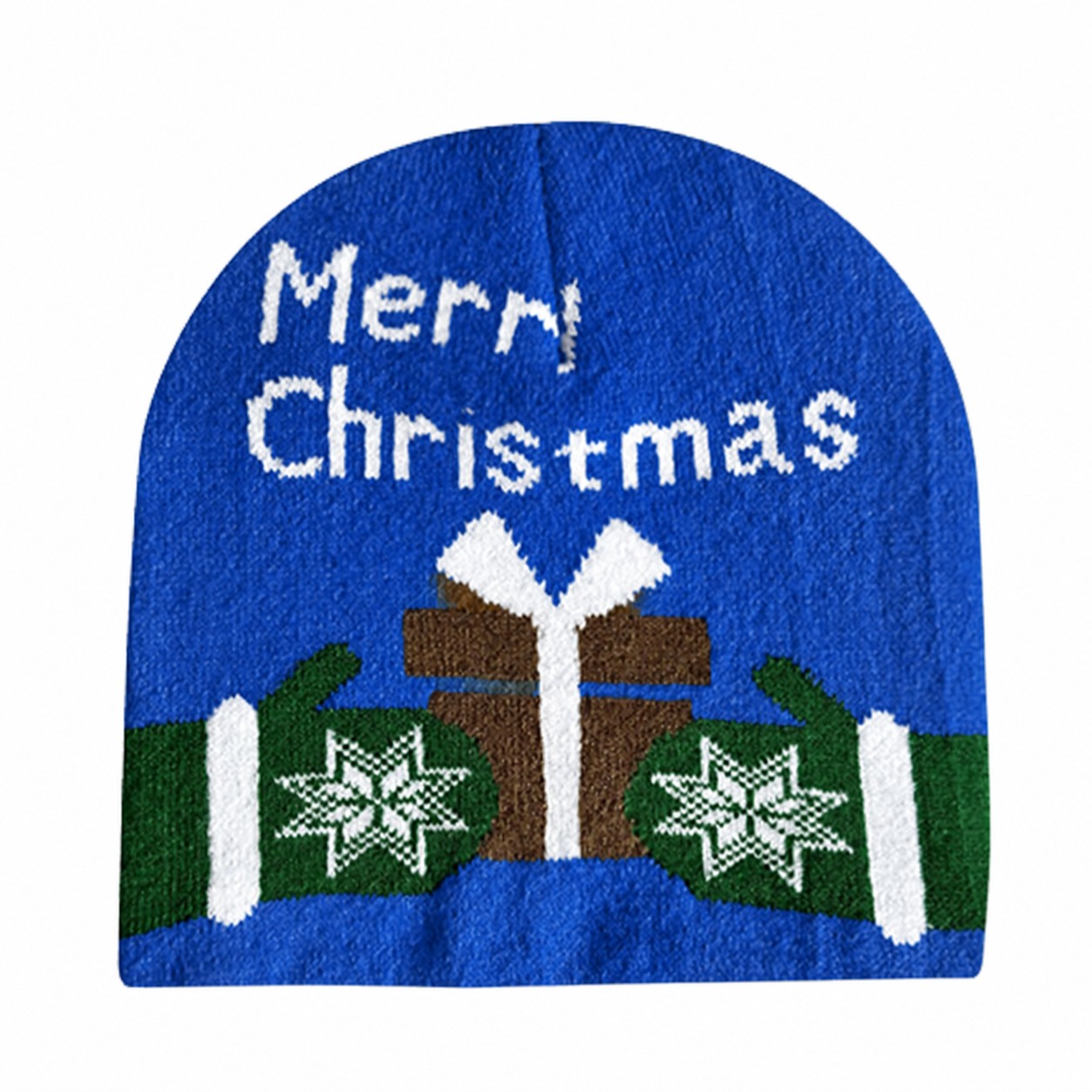 Acrylic Holiday Beanie Hat — Blue