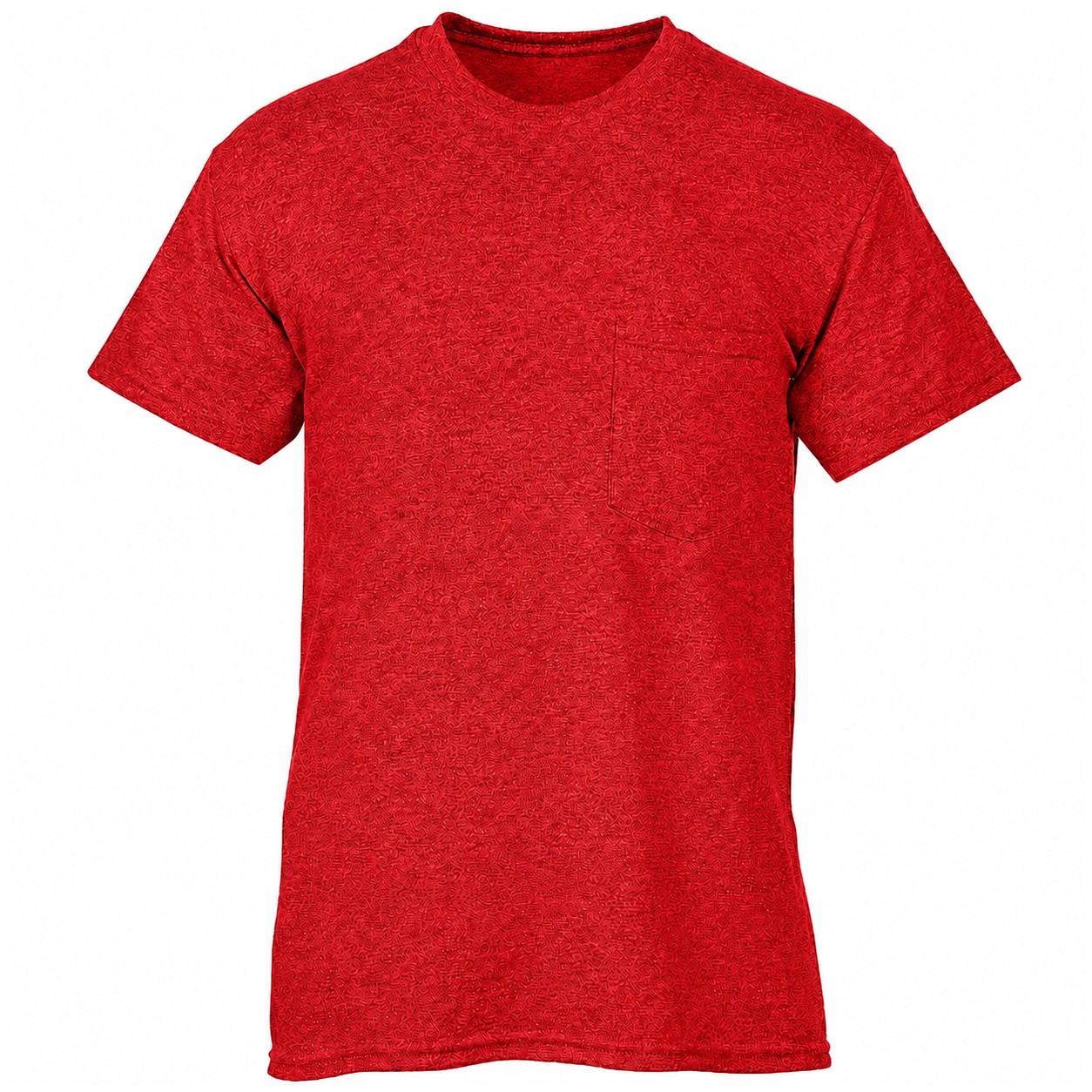 Cotton-Polyester Blend Pocket T-Shirt — Red