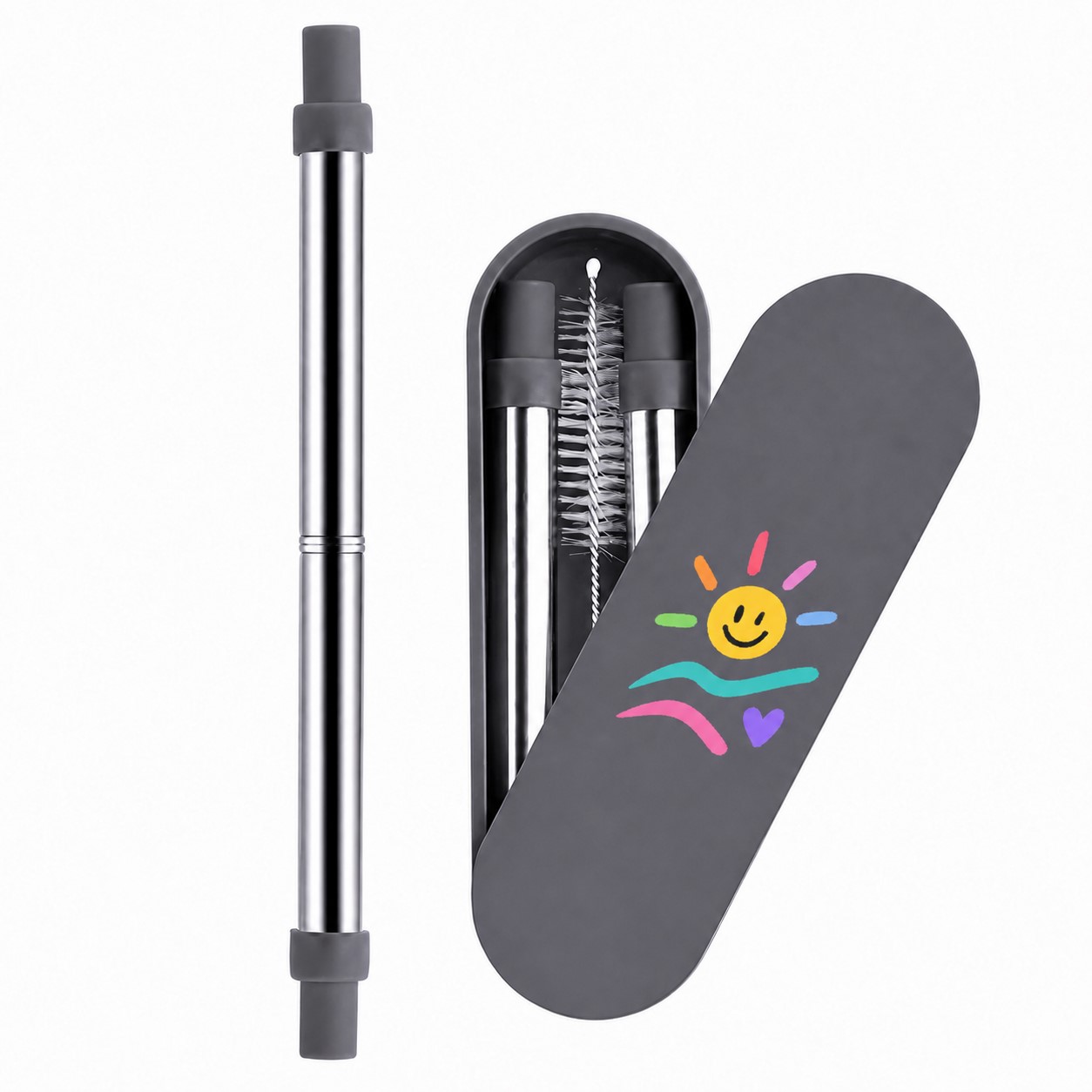 Folding 304 Stainless Steel Straw Case Set