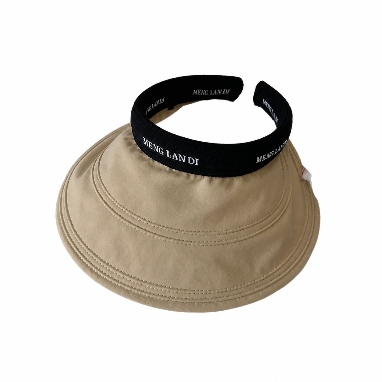 Polyester Wide Brim Shade Visor — Khaki Beige