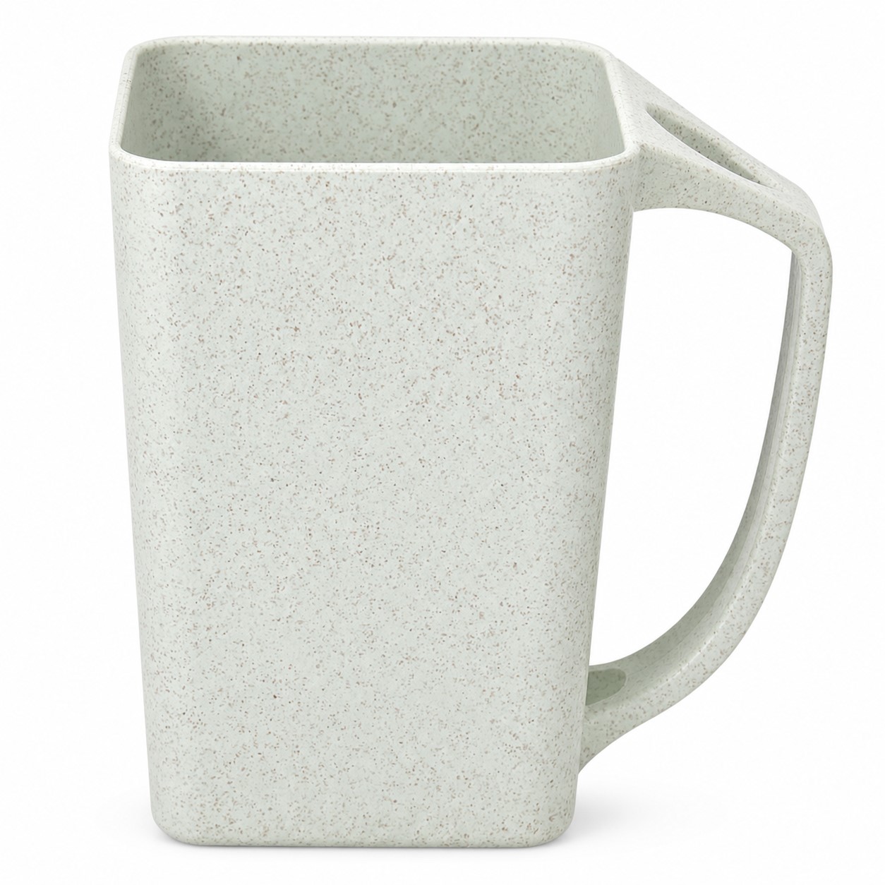Tall Square Ceramic Cup With Open Handle — view 2